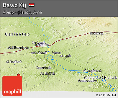 Physical Panoramic Map of Bawz Kīj