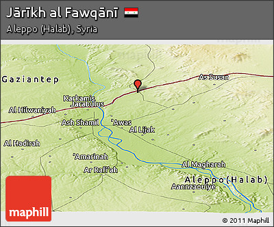 Physical Panoramic Map of Jārīkh Al Fawqānī