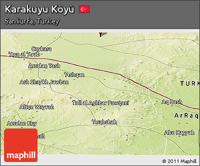 Physical Panoramic Map of Karakuyu Köyü