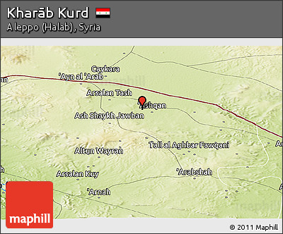 Physical Panoramic Map of Kharāb Kurd
