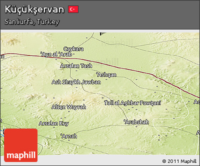 Physical Panoramic Map of Küçükşervan