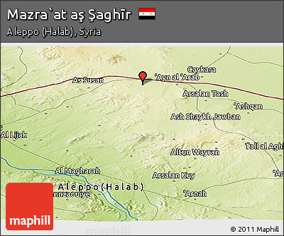 Physical Panoramic Map of Mazra`at Aş Şaghīr