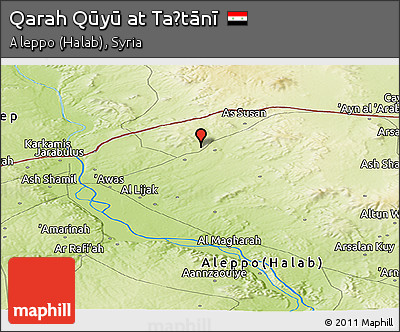 Physical Panoramic Map of Qarah Qūyū At Taḩtānī