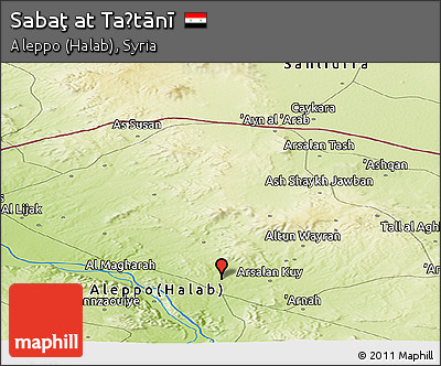 Physical Panoramic Map of Sabaţ At Taḩtānī