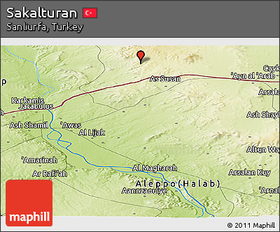 Physical Panoramic Map of Sakalturan