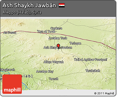 Physical Panoramic Map of Ash Shaykh Jawbān
