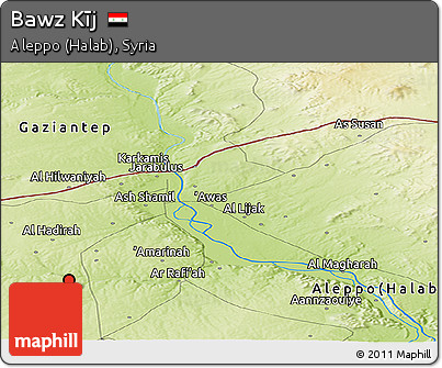 Physical Panoramic Map of Bawz Kīj