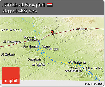 Physical Panoramic Map of Jārīkh Al Fawqānī