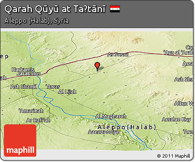 Physical Panoramic Map of Qarah Qūyū At Taḩtānī