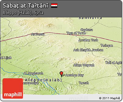 Physical Panoramic Map of Sabaţ At Taḩtānī