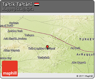 Physical Panoramic Map of Taḩtīk Taḩtānī