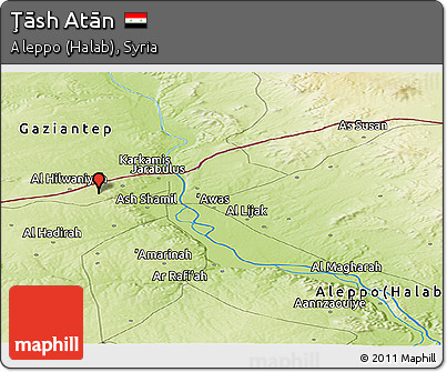 Physical Panoramic Map of Ţāsh Atān