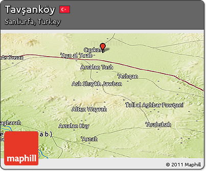 Physical Panoramic Map of Tavşanköy