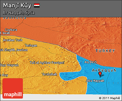 Political Panoramic Map of Manjī Kūy