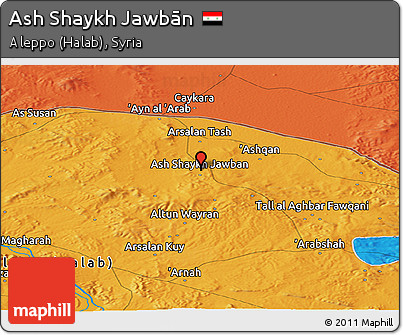 Political Panoramic Map of Ash Shaykh Jawbān