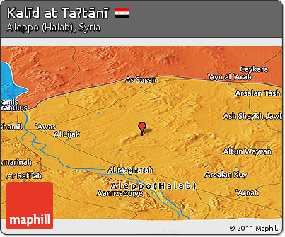 Political Panoramic Map of Kalīd At Taḩtānī