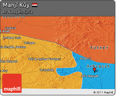 Political Panoramic Map of Manjī Kūy