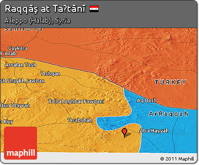 Political Panoramic Map of Raqqāş At Taḩtānī