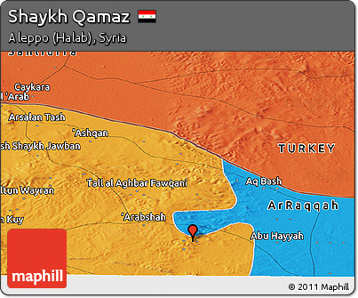 Political Panoramic Map of Shaykh Qamaz