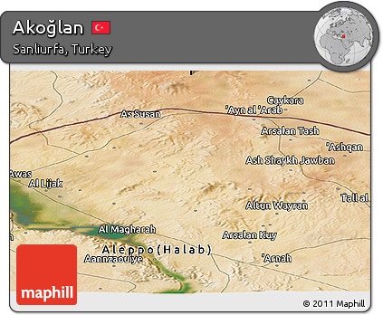 Satellite Panoramic Map of Akoğlan