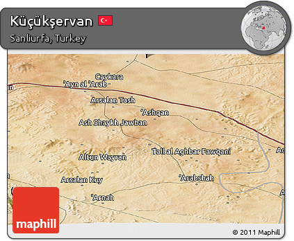 Satellite Panoramic Map of Küçükşervan
