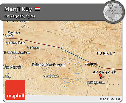 Satellite Panoramic Map of Manjī Kūy