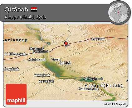 Satellite Panoramic Map of Qirānah