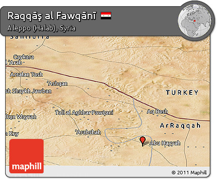 Satellite Panoramic Map of Raqqāş Al Fawqānī