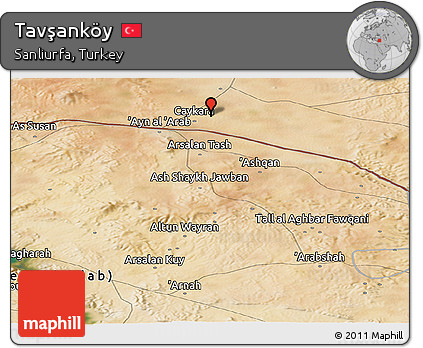 Satellite Panoramic Map of Tavşanköy