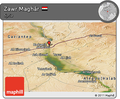 Satellite Panoramic Map of Zawr Maghār