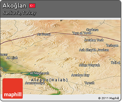 Satellite Panoramic Map of Akoğlan