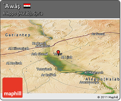 Satellite Panoramic Map of `Awāş