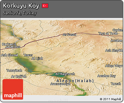 Satellite Panoramic Map of Körkuyu Köy