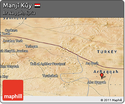 Satellite Panoramic Map of Manjī Kūy