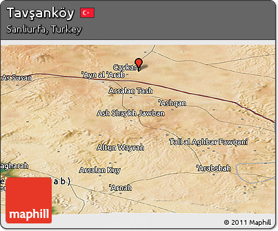 Satellite Panoramic Map of Tavşanköy