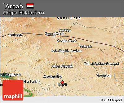 Satellite Panoramic Map of `Arnah