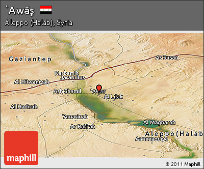 Satellite Panoramic Map of `Awāş