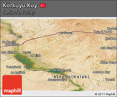 Satellite Panoramic Map of Körkuyu Köy