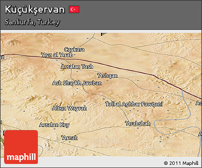 Satellite Panoramic Map of Küçükşervan