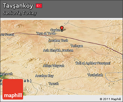 Satellite Panoramic Map of Tavşanköy