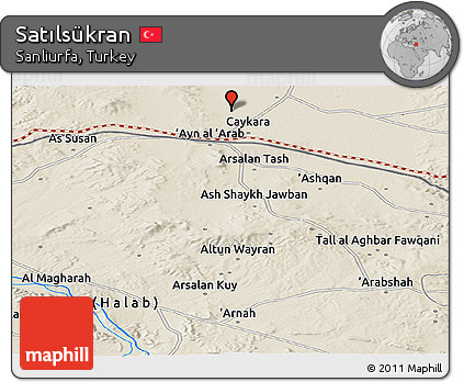 Shaded Relief Panoramic Map of Satılsükran
