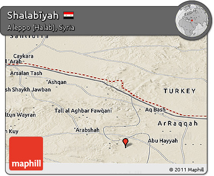 Shaded Relief Panoramic Map of Shalabīyah