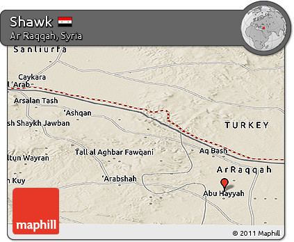 Shaded Relief Panoramic Map of Shawk