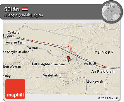 Shaded Relief Panoramic Map of Sūlān