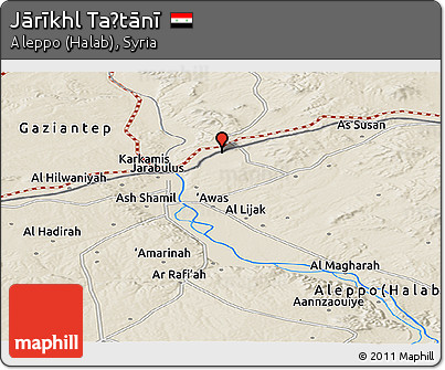 Shaded Relief Panoramic Map of Jārīkhl Taḩtānī