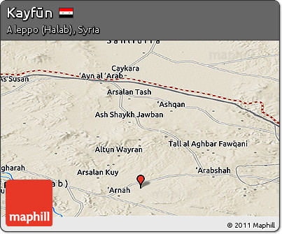 Shaded Relief Panoramic Map of Kayfūn