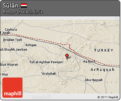 Shaded Relief Panoramic Map of Sūlān