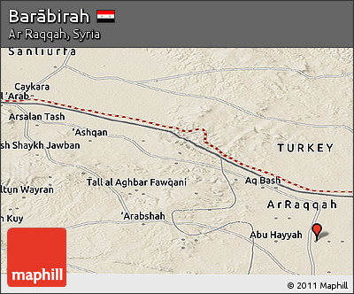 Shaded Relief Panoramic Map of Barābirah