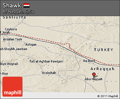 Shaded Relief Panoramic Map of Shawk