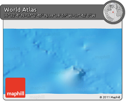 Physical 3D Map of the Area around 36° 47' 25" N, 38° 10' 29" W